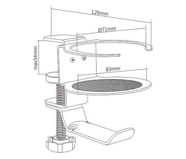Spacetronik Uchwyt na słuchawki i kubek do biurka SPB-020B Czarny - 1153989 - zdjęcie 3